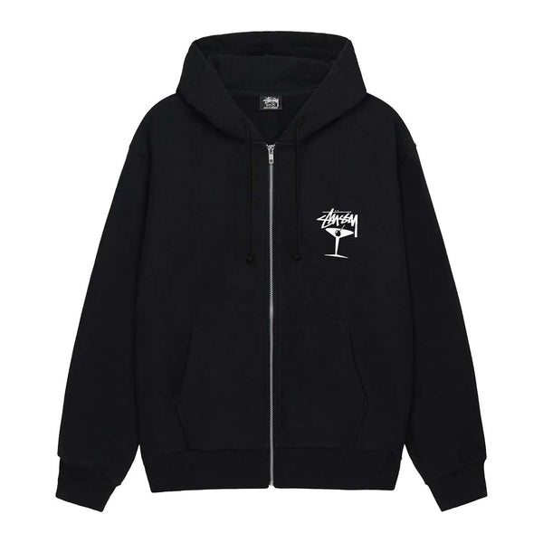 Stussy Martini Black Zip Up Hoodie by Stussy - NWAHYPE No.1 for streetwear Hoodies in USA