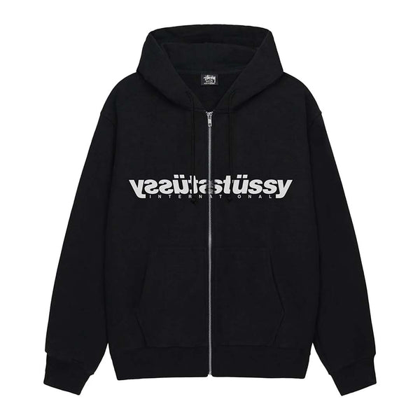 Stussy Mirror Black Zip Up Hoodie by Stussy - NWAHYPE No.1 for streetwear Hoodies in USA