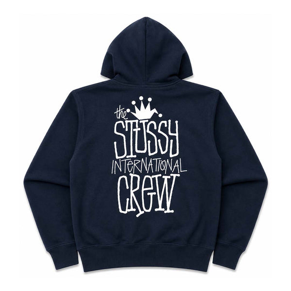Stussy Navy Crown International Zip Up Hoodie by Stussy - NWAHYPE No.1 for streetwear Hoodies in USA