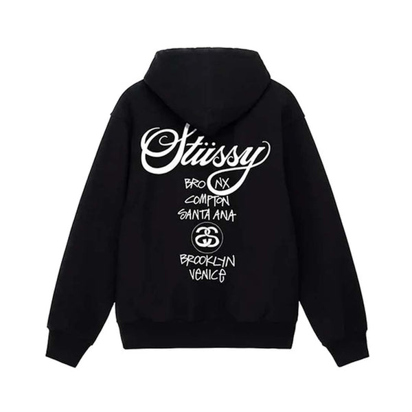 Stussy World Tour Hoodie Black by Stussy - NWAHYPE No.1 for streetwear Hoodies in USA