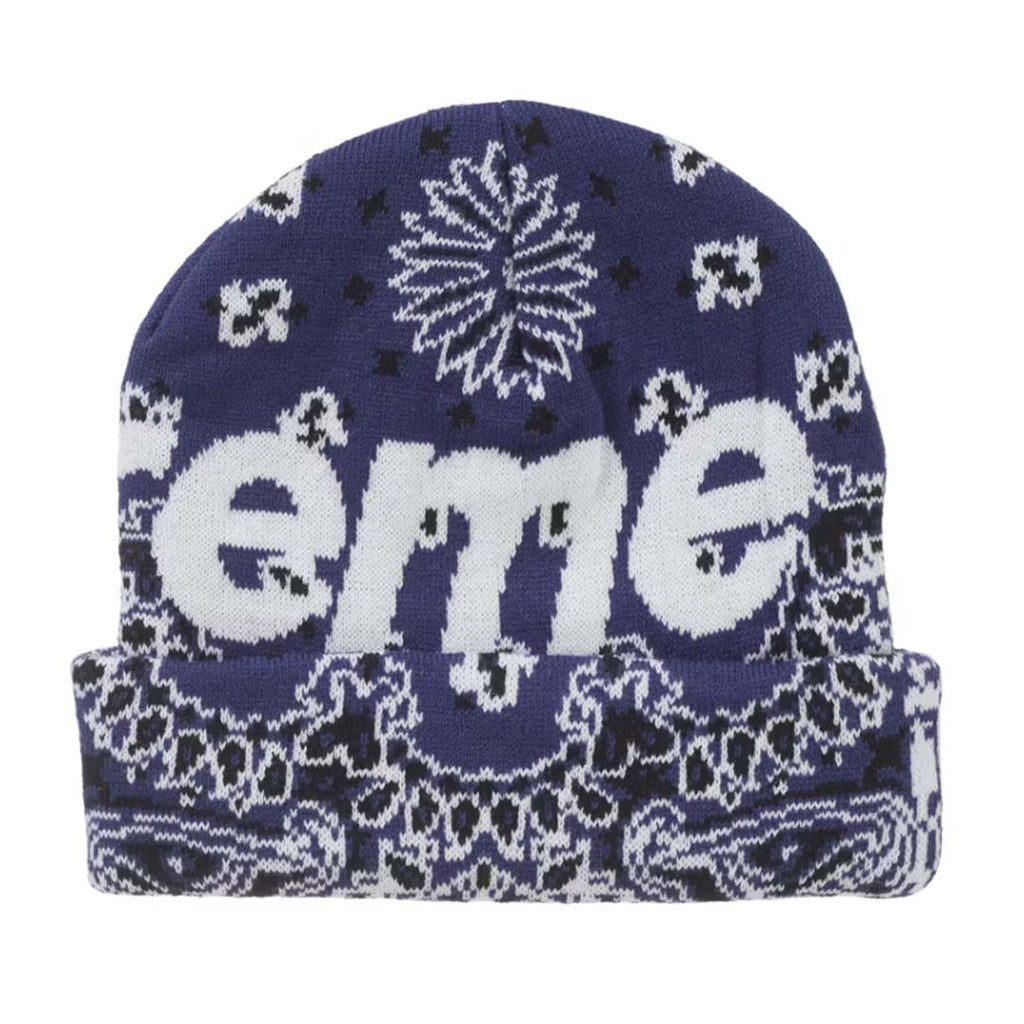 Supreme Bandana Big Logo Beanie Navy by Supreme - NWAHype No.1 for streetwear Beanies in USA