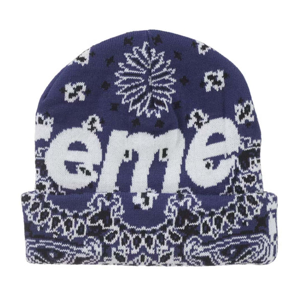 Supreme Bandana Big Logo Beanie Navy by Supreme - NWAHype No.1 for streetwear Beanies in USA