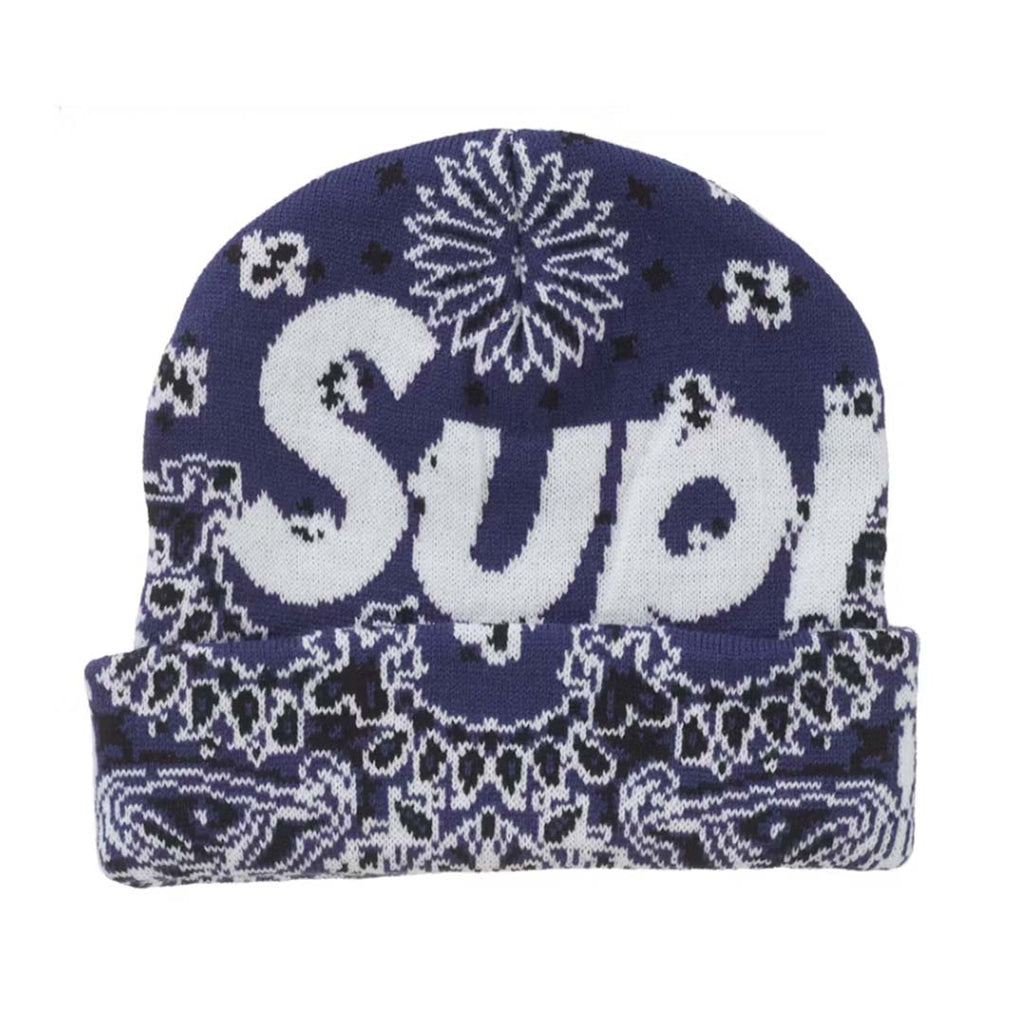 Supreme Bandana Big Logo Beanie Navy by Supreme - NWAHype No.1 for streetwear Beanies in USA