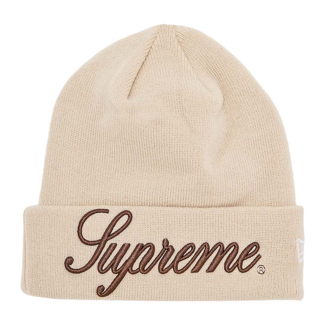 Supreme Beanie Script Cream Stone by Supreme - NWAHype No.1 for streetwear Beanies in USA