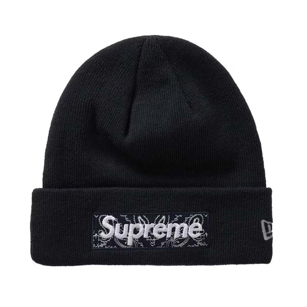 Supreme Black Paisley Box Logo Beanie by Supreme - NWAHype No.1 for streetwear Beanies in USA