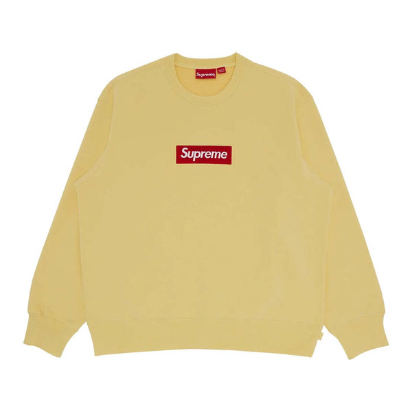 Supreme Box Logo Crewneck Pale Yellow Red by Supreme - NWAHYPE No.1 for streetwear Hoodies in USA