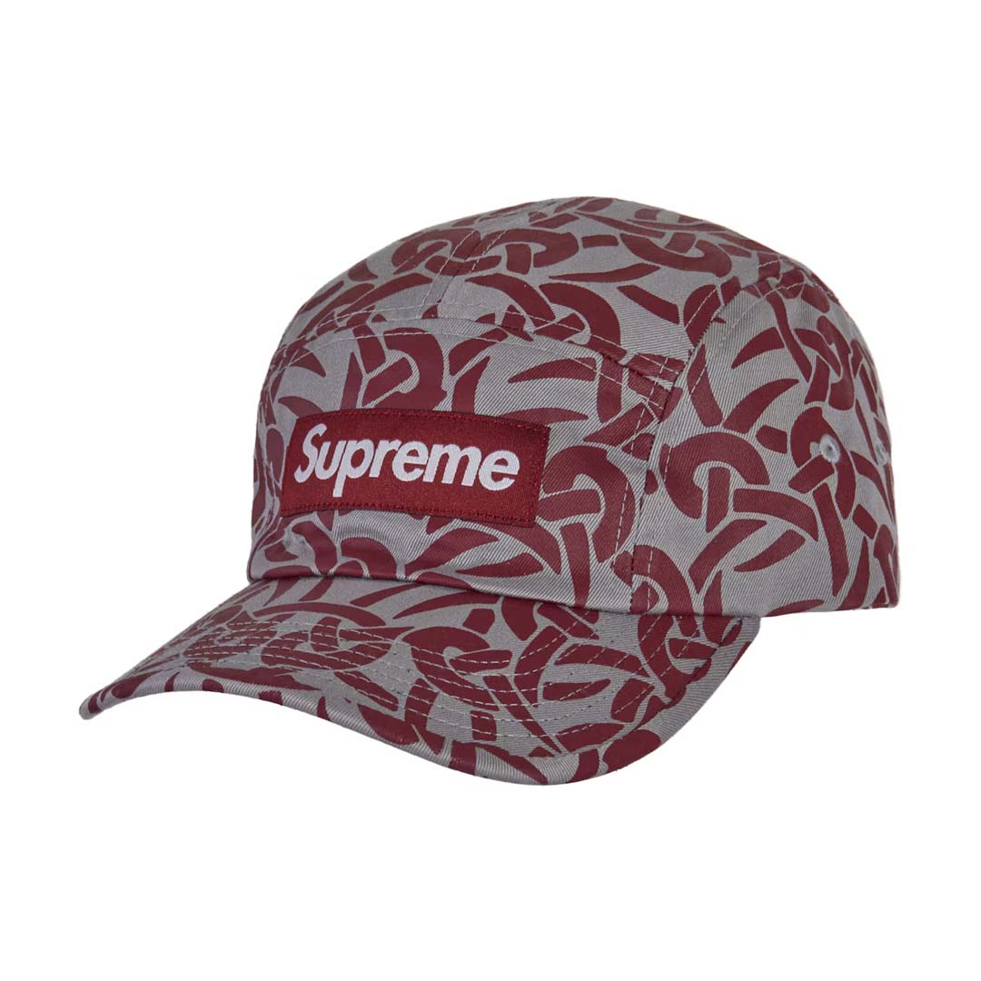 Supreme Celtic Knot Camp Cap Grey Maroon by Supreme - NWAHYPE No.1 for streetwear Hats in USA