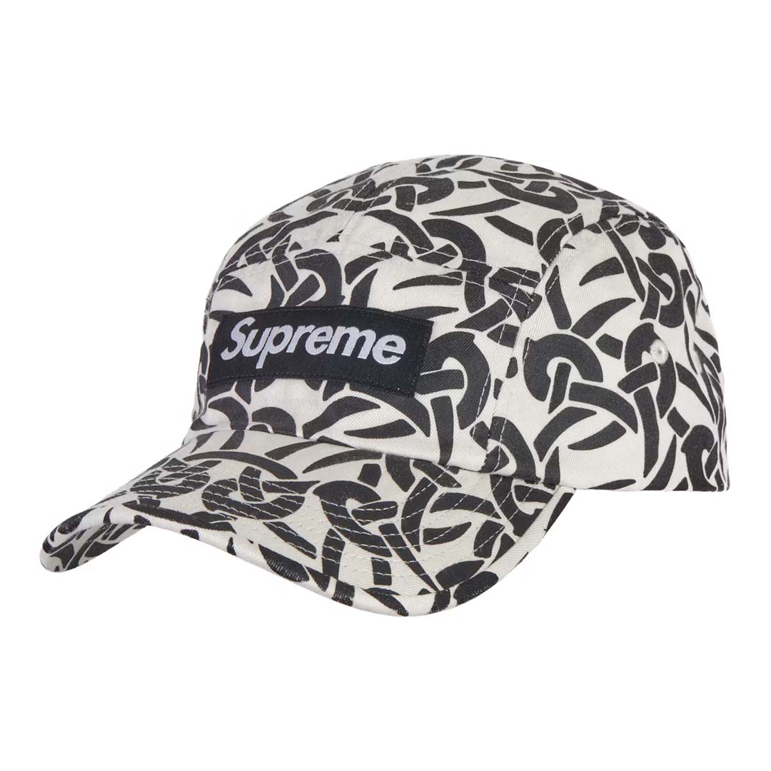 Supreme Celtic Knot Camp Cap Stone Grey Black by Supreme - NWAHYPE No.1 for streetwear Hats in USA