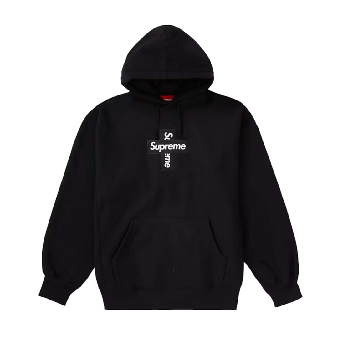 Supreme Cross Box Logo Hoodie Sweatshirt Black by Supreme - NWAHype No.1 for streetwear Hoodies in USA