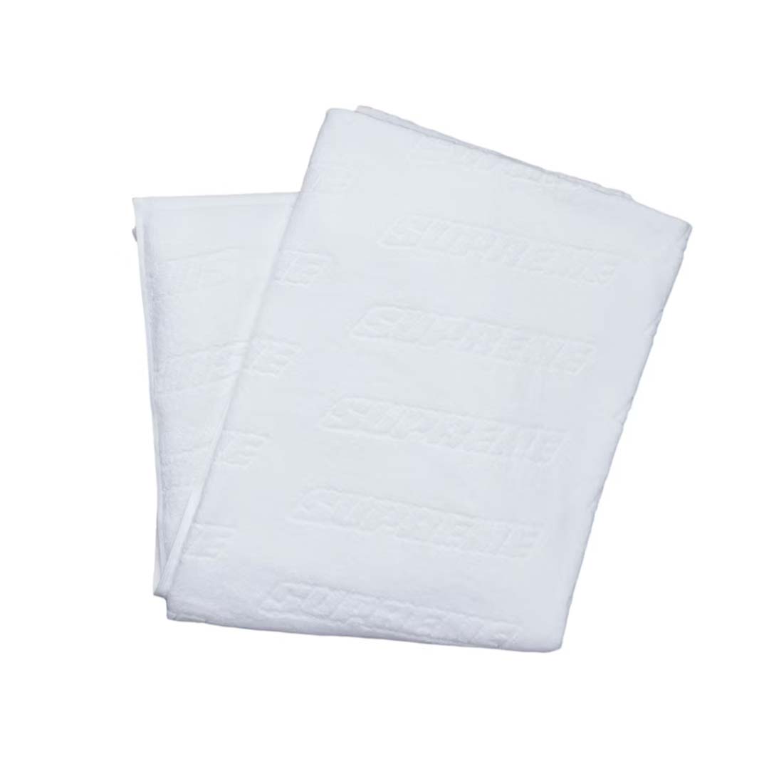 Supreme Debossed Logo Beach Towel White by Supreme - NWAHYPE No.1 for streetwear Accessories in USA