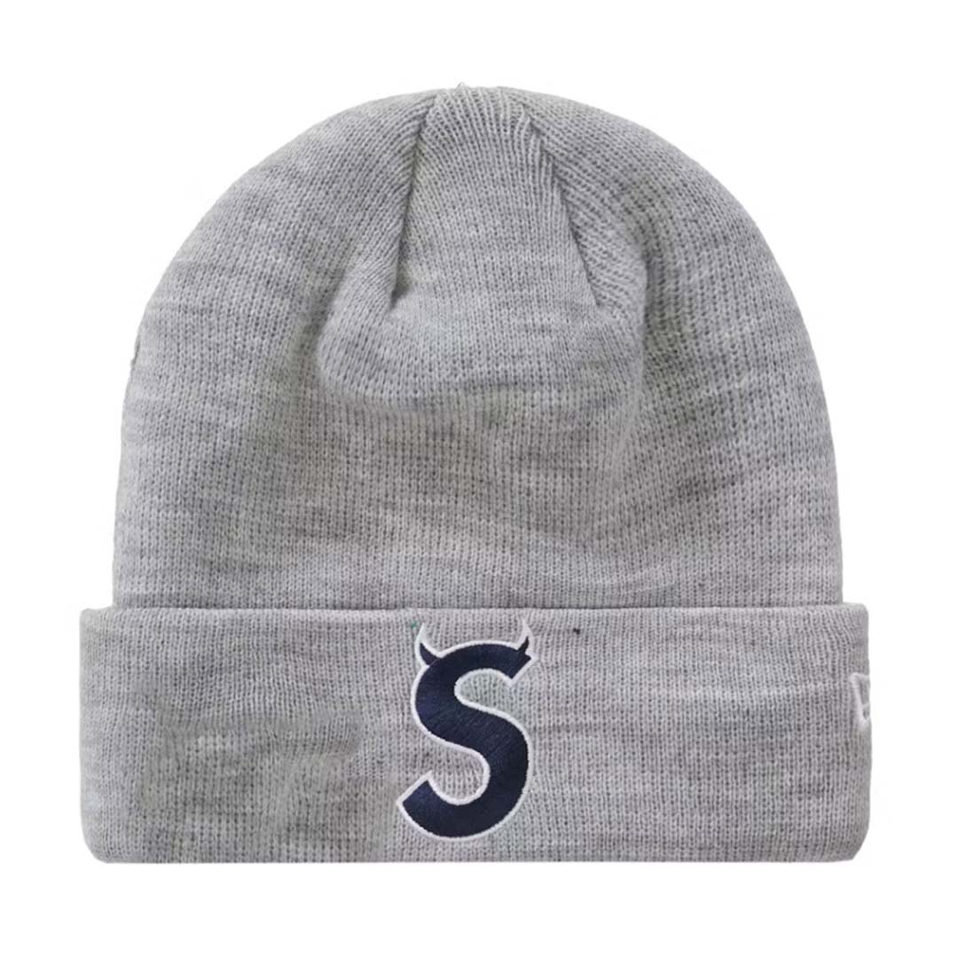 Supreme Devil S Logo Beanie Grey Navy by Supreme - NWAHype No.1 for streetwear Beanies in USA