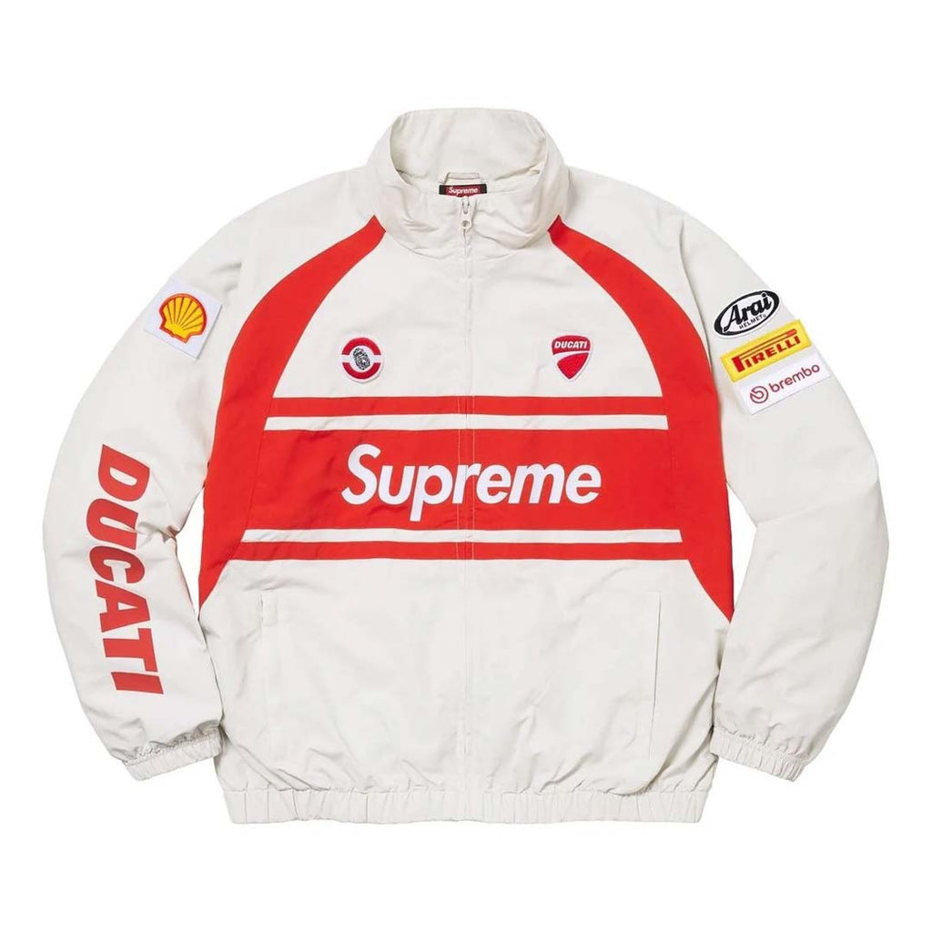 Supreme Ducati Track Jacket White Red by Supreme - NWAHYPE No.1 for streetwear Hoodies in USA