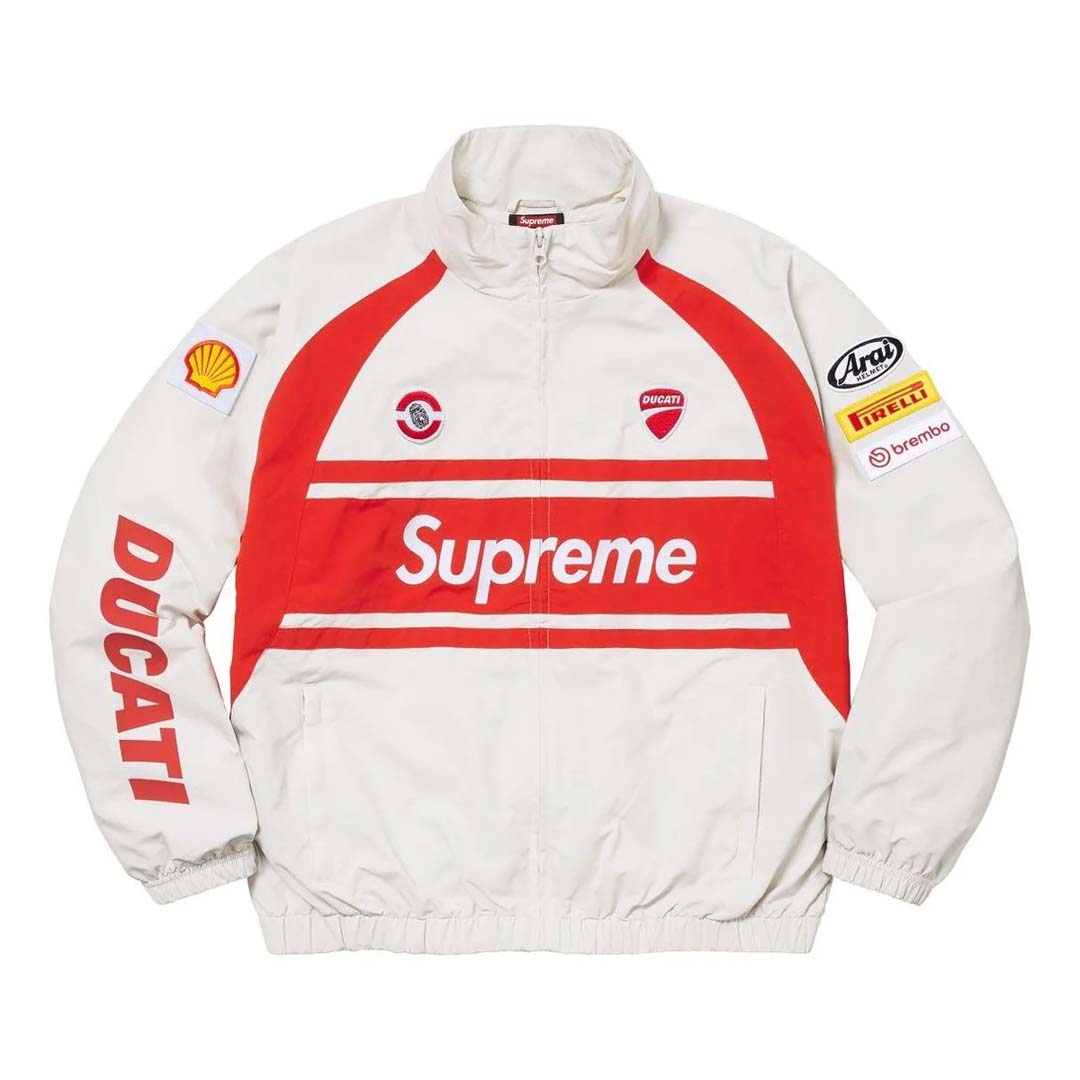 Supreme Ducati Track Jacket White Red by Supreme - NWAHYPE No.1 for streetwear Hoodies in USA