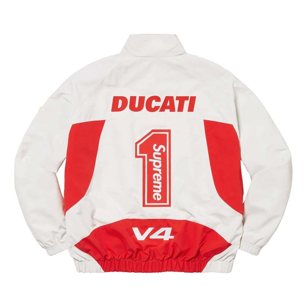 Supreme Ducati Track Jacket White Red by Supreme - NWAHYPE No.1 for streetwear Hoodies in USA