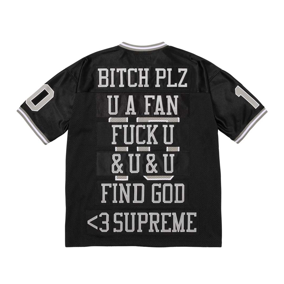 Supreme Find God Football Jersey Black Grey by Supreme - NWAHYPE No.1 for streetwear T-Shirts in USA