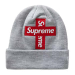 Supreme Grey Red Cross Box Logo Beanie by Supreme - NWAHype No.1 for streetwear Beanies in USA