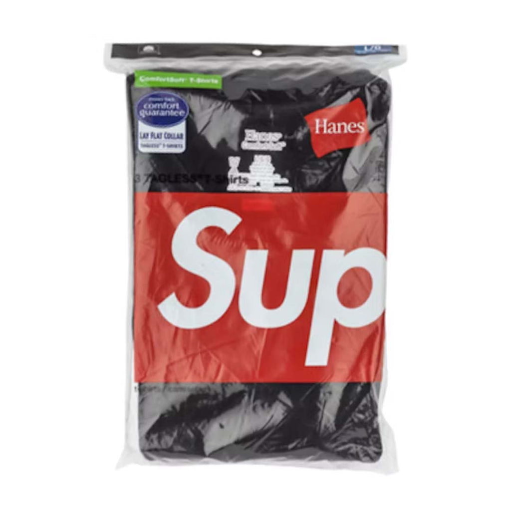 Supreme Hanes Black Tagless Tee by Supreme - NWAHYPE No.1 for streetwear T-Shirts in USA
