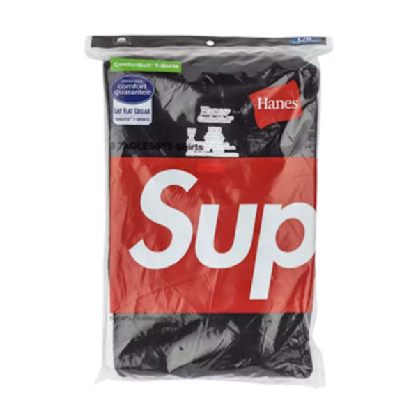 Supreme Hanes Black Tagless Tee by Supreme - NWAHYPE No.1 for streetwear T-Shirts in USA