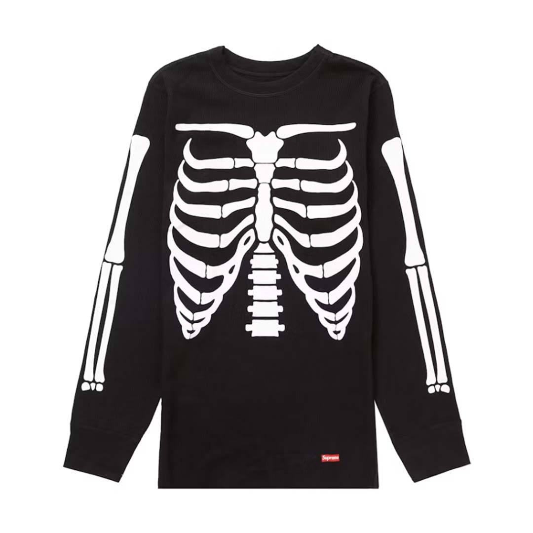 Supreme Hanes Bones Thermal Long Sleeve Tee Black – NWAHYPE