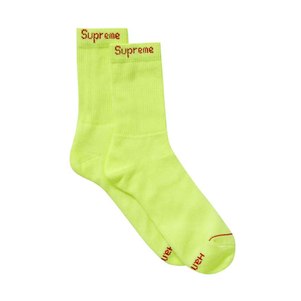 Supreme Hanes Crew Socks (4 Pack) Neon Green by Supreme - NWAHYPE No.1 for streetwear Accessories in USA