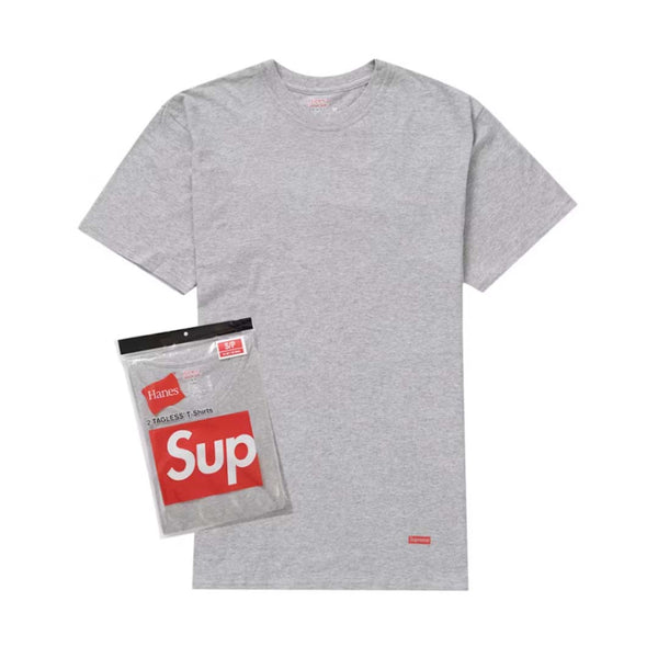 Supreme Hanes Heather Grey Tagless Tee 2 Pack by Supreme - NWAHYPE No.1 for streetwear T-Shirts in USA