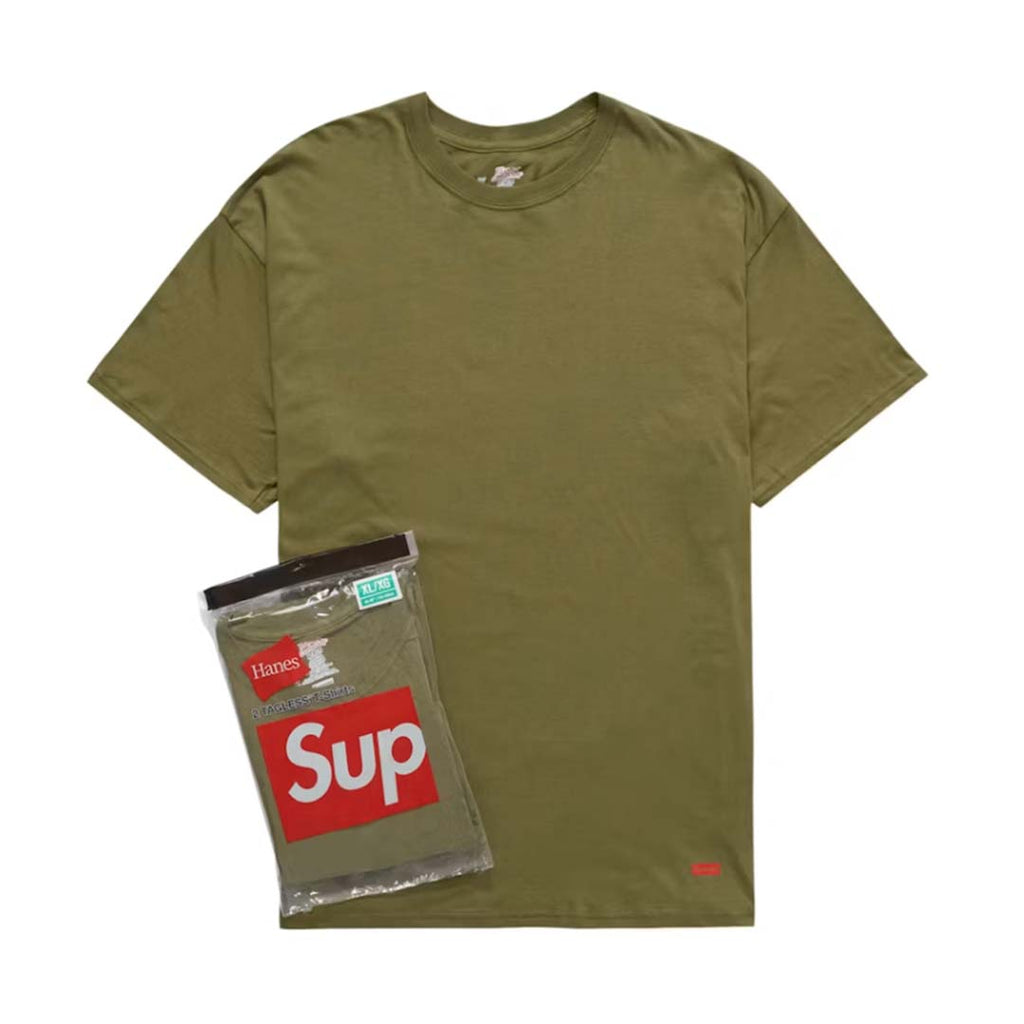 Supreme Hanes Olive Green Tagless Tee by Supreme - NWAHYPE No.1 for streetwear T-Shirts in USA