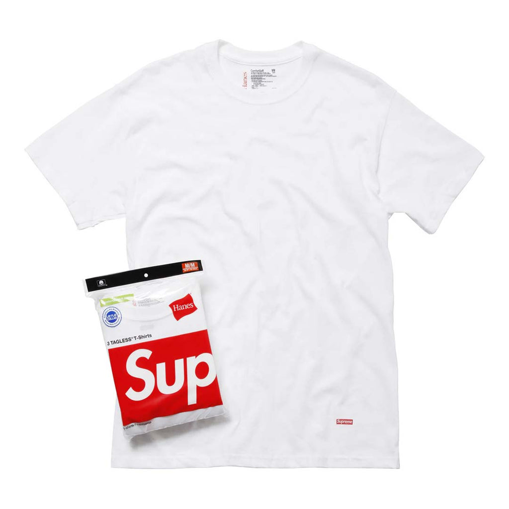 Supreme Hanes White Tagless Tee by Supreme - NWAHYPE No.1 for streetwear T-Shirts in USA