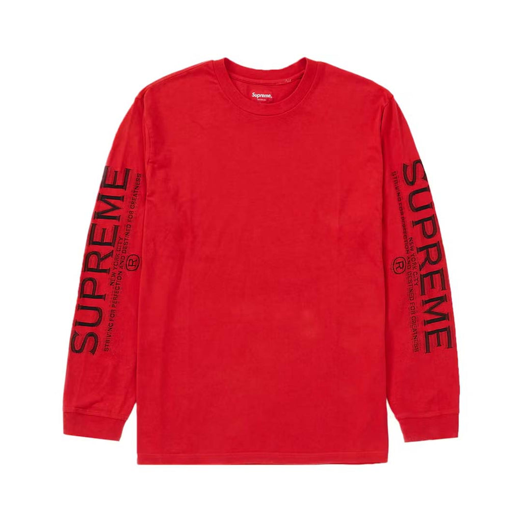 Supreme Intarsia Sleeve Long Sleeve Tee Red by Supreme - NWAHYPE No.1 for streetwear T-Shirts in USA