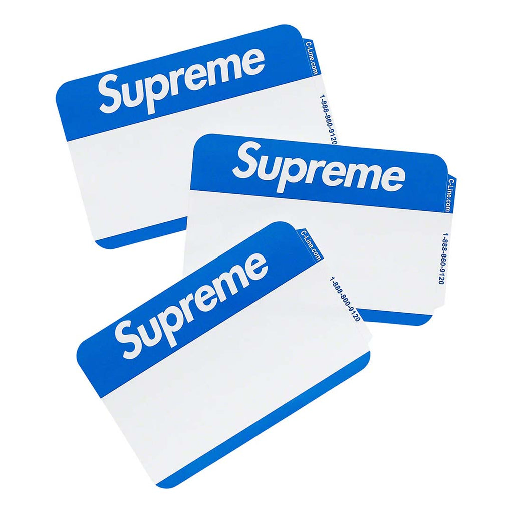 Supreme Name Badge Stickers (Pack of 100) by Supreme - NWAHYPE No.1 for streetwear Accessories in USA