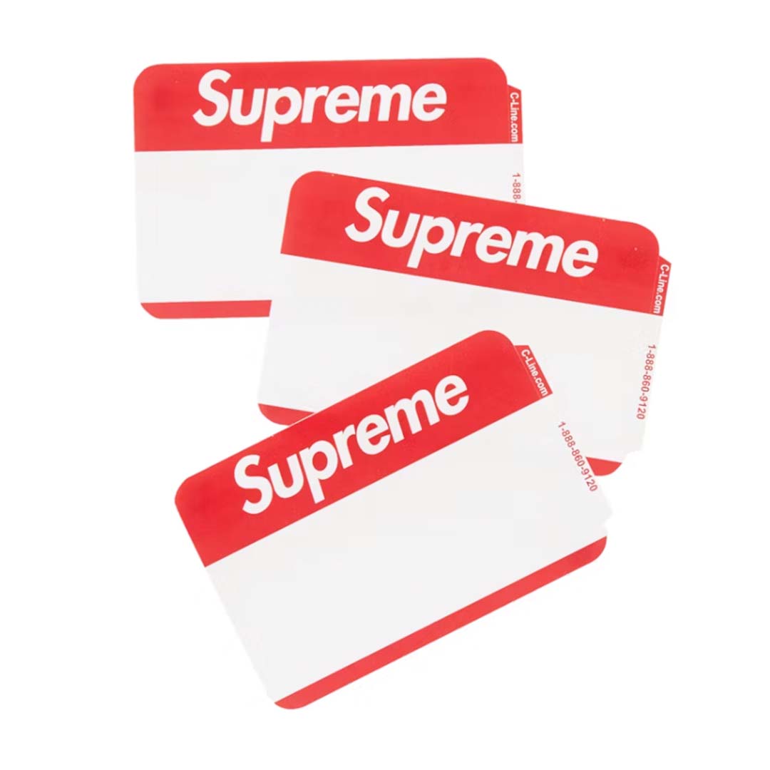 Supreme Name Badge Stickers (Pack of 100) by Supreme - NWAHYPE No.1 for streetwear Accessories in USA