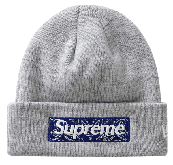 Supreme New Era Box Logo Beanie (FW19) Heather Grey by Supreme - NWAHype No.1 for streetwear Beanies in USA