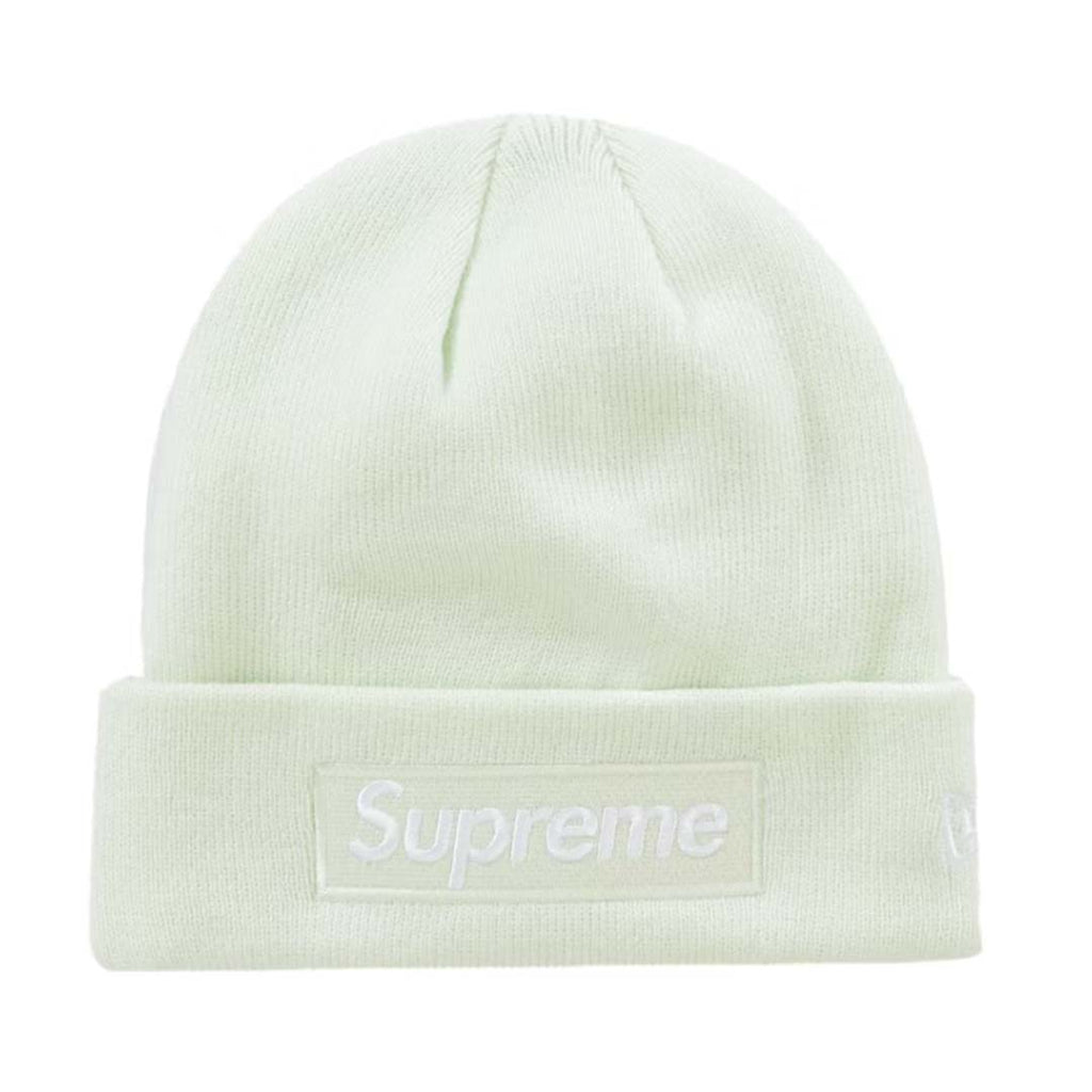 Supreme New Era Box Logo Beanie Light Green by Supreme - NWAHype No.1 for streetwear Beanies in USA