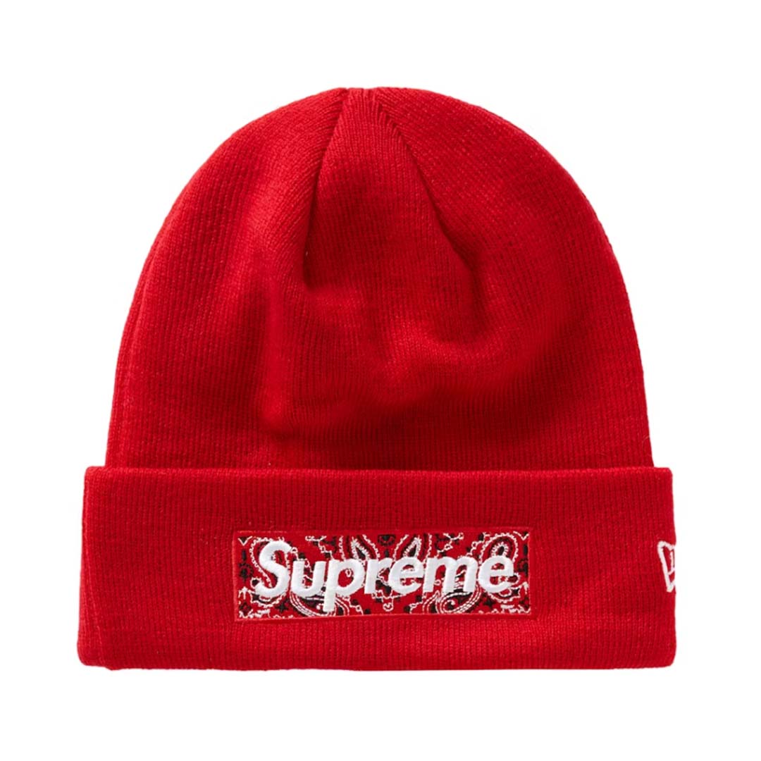 Supreme New Era Box Logo Beanie Red by Supreme - NWAHype No.1 for streetwear Beanies in USA