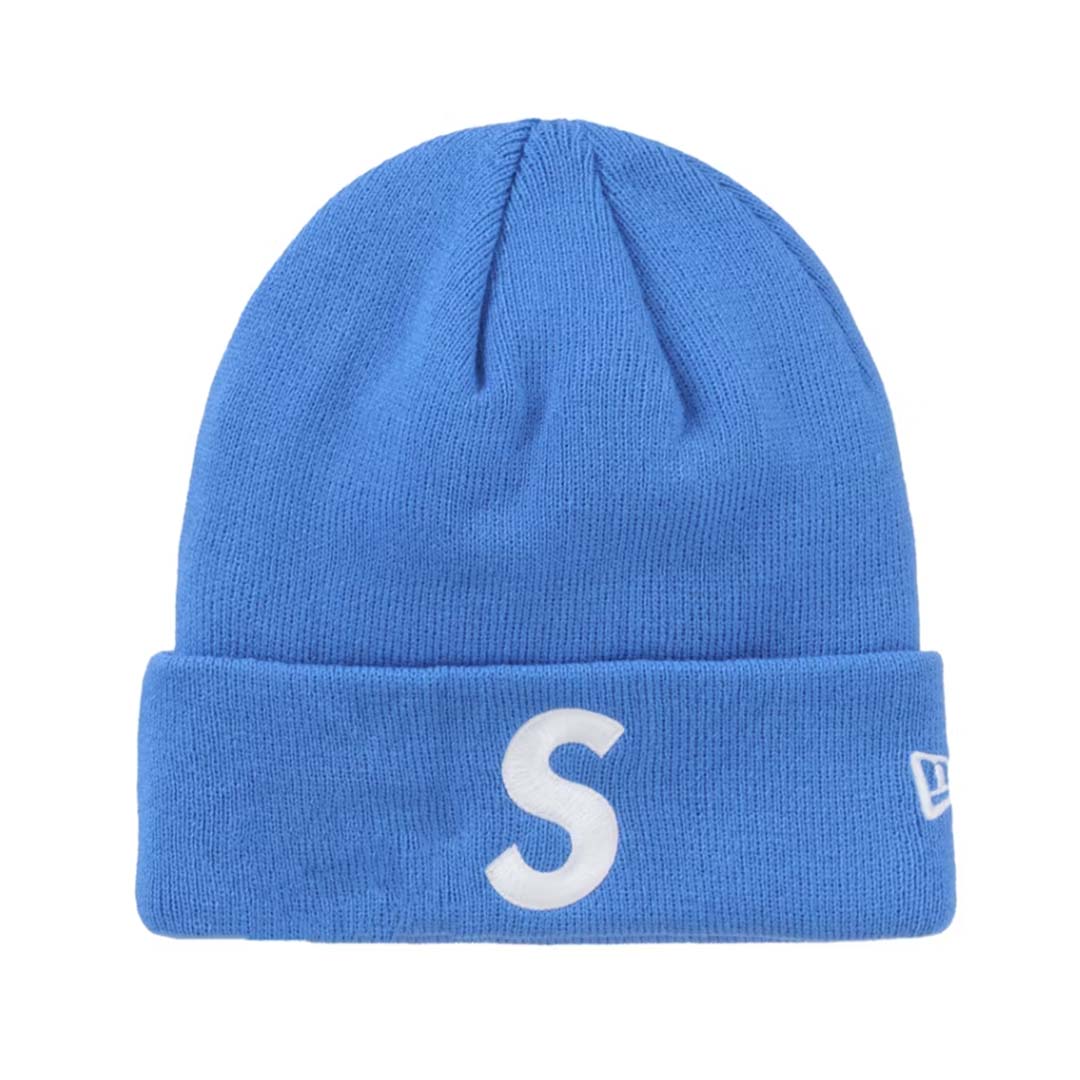 Supreme New Era S Logo Beanie Blue – NWAHYPE