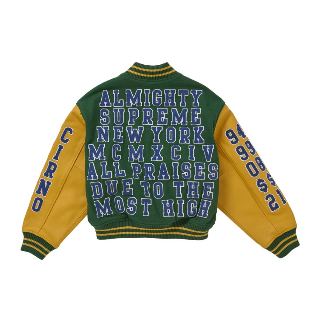 Supreme Praises Varsity Jacket Green by Supreme - NWAHYPE No.1 for streetwear Hoodies in USA