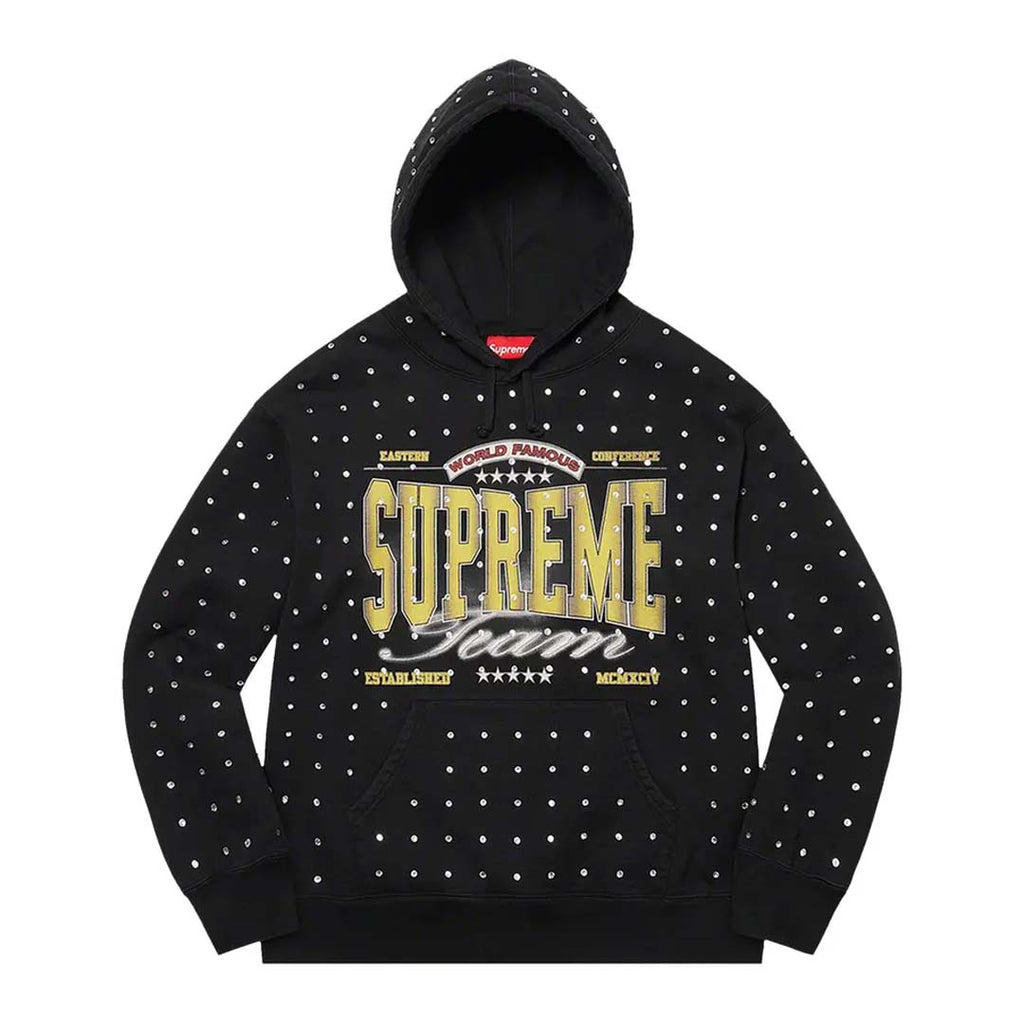 Supreme Rhinestone Hooded Sweatshirt Black Gold by Supreme - NWAHYPE No.1 for streetwear Hoodies in USA