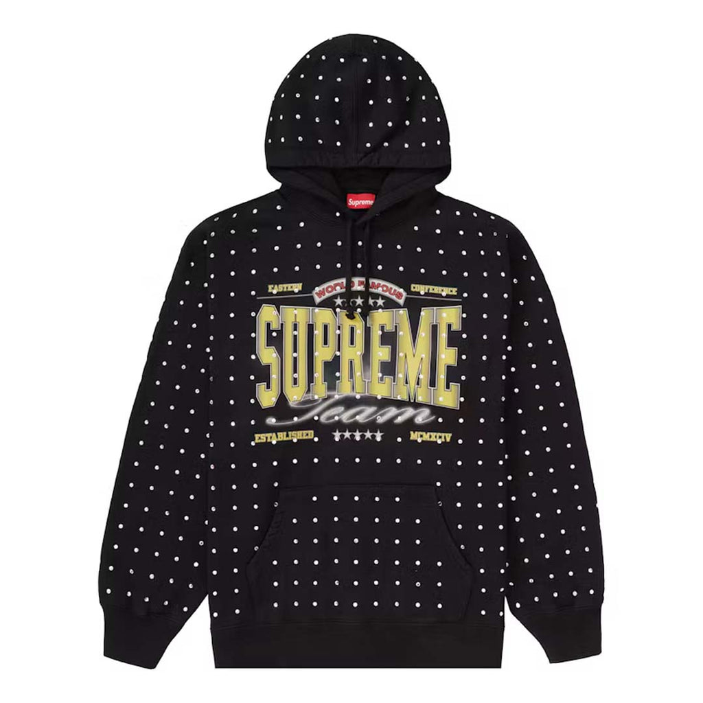 Supreme Rhinestone Hooded Sweatshirt Black Gold by Supreme - NWAHYPE No.1 for streetwear Hoodies in USA