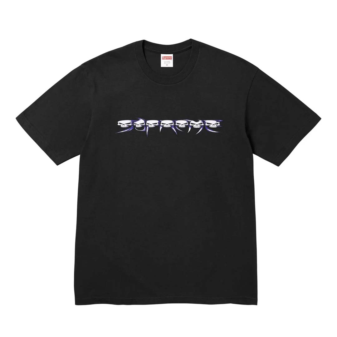 Supreme Skulls Spellout Tee Black by Supreme - NWAHYPE No.1 for streetwear T-Shirts in USA