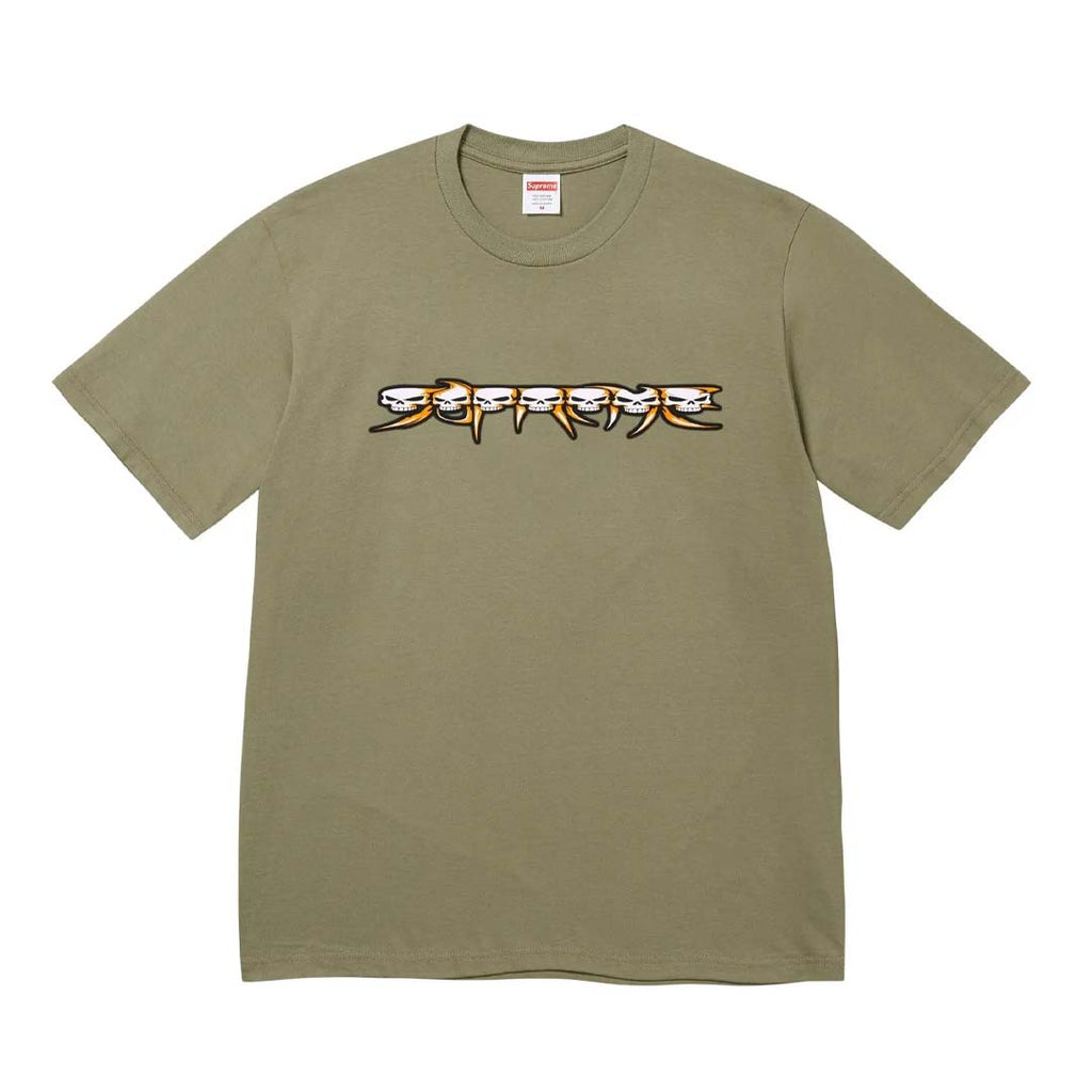 Supreme Skulls Spellout Tee Light Olive Green by Supreme - NWAHYPE No.1 for streetwear T-Shirts in USA