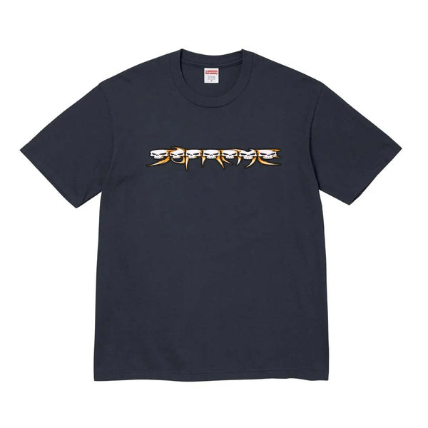 Supreme Skulls Spellout Tee Navy by Supreme - NWAHYPE No.1 for streetwear T-Shirts in USA