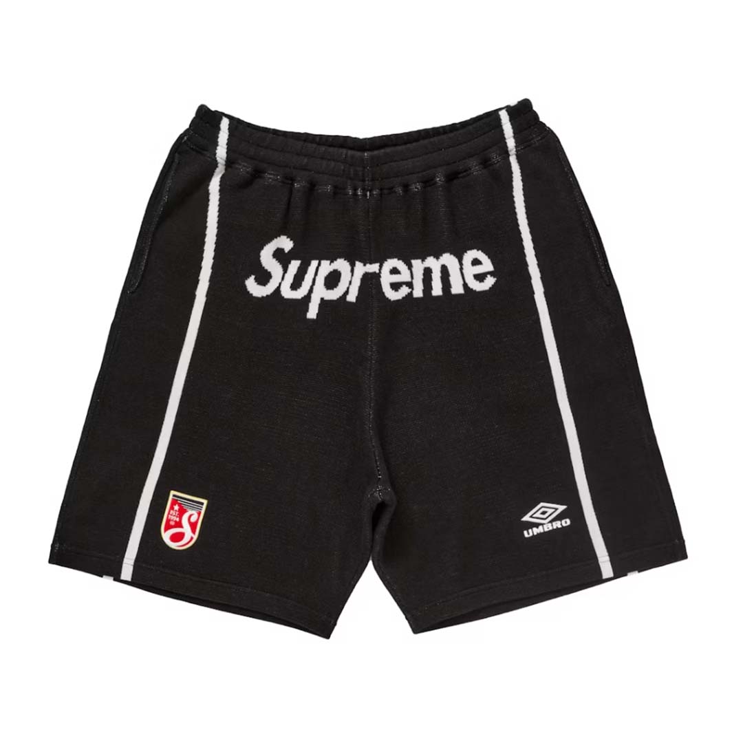 Supreme Umbro Knit Shorts Black White by Supreme - NWAHYPE No.1 for streetwear Shorts in USA