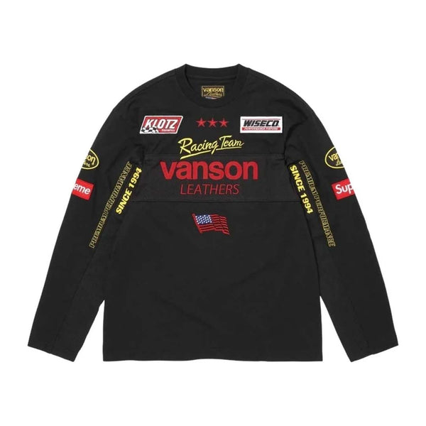 Supreme Vanson Leathers Long Sleeve Tee Black by Supreme - NWAHYPE No.1 for streetwear T-Shirts in USA
