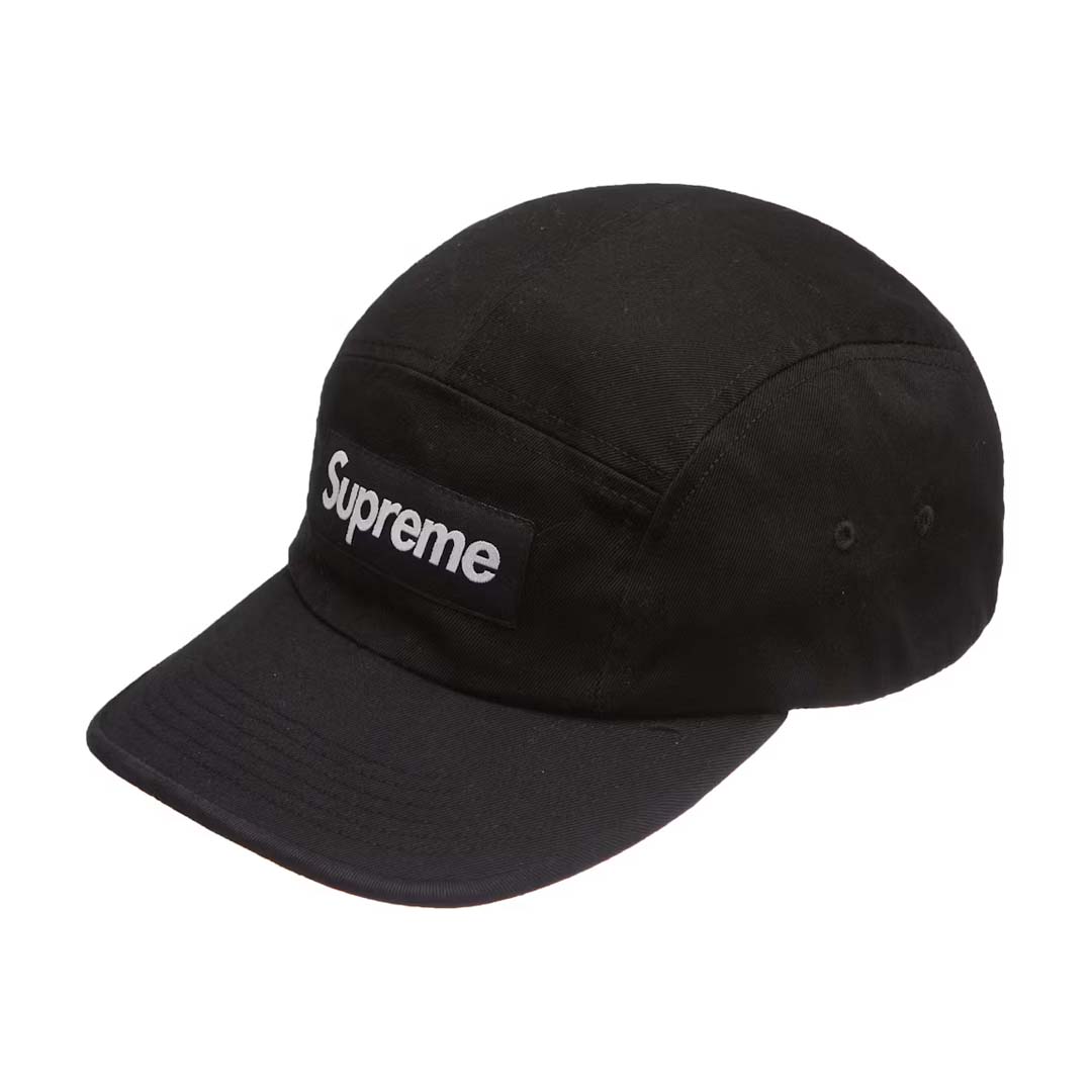 Supreme Washed Chino Twill Camp Cap Black by Supreme - NWAHYPE No.1 for streetwear Hats in USA