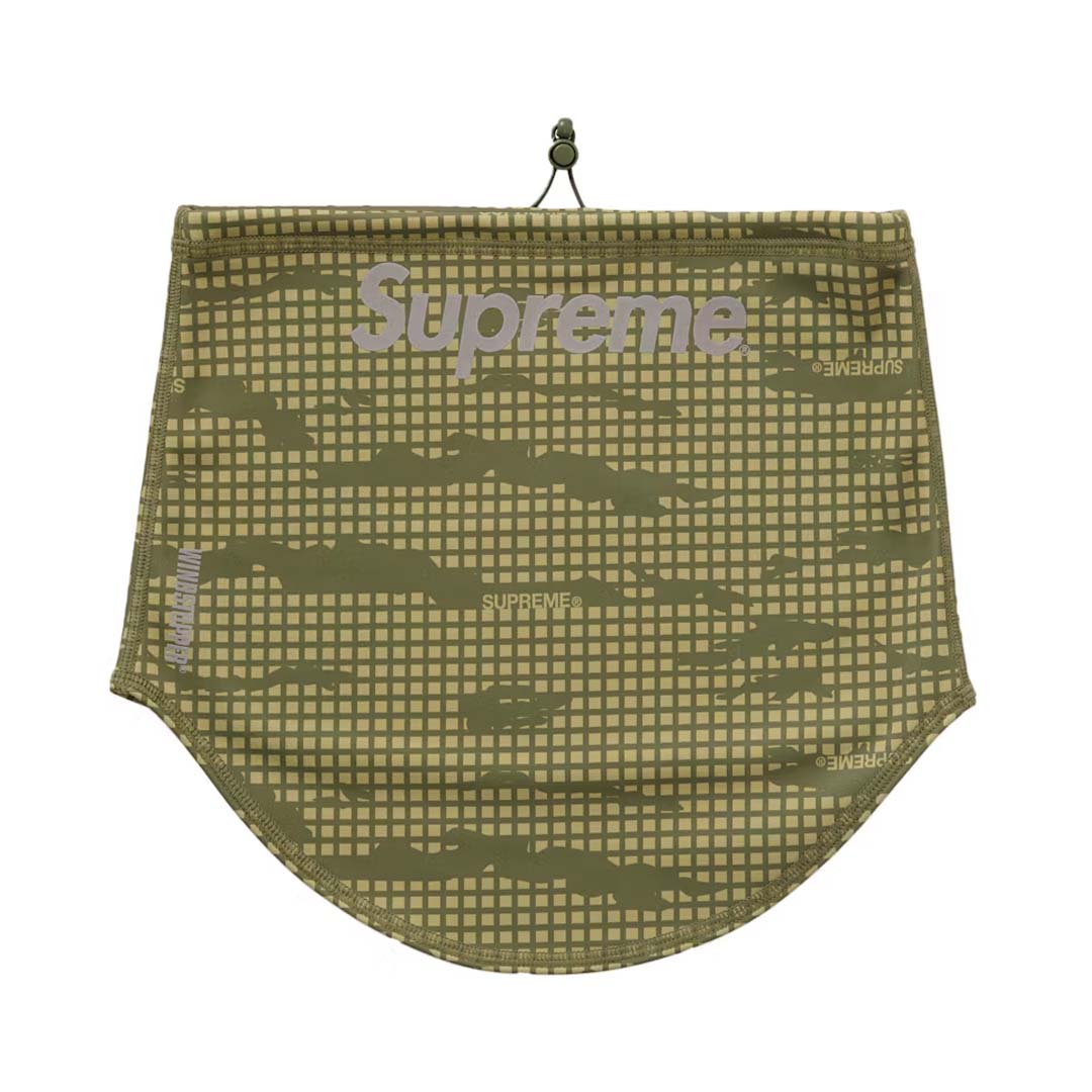 Supreme WINDSTOPPER Neck Gaiter Olive Grid Camo by Supreme - NWAHYPE No.1 for streetwear Accessories in USA