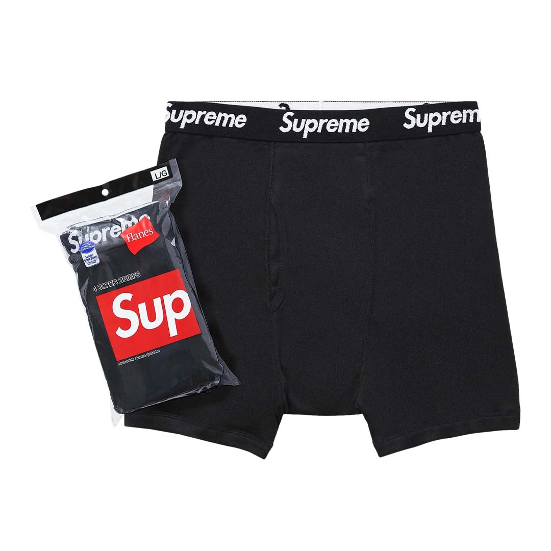 Supreme x Hanes Boxer Briefs (4 Pack) 'Black' by Supreme - NWAHype No.1 for streetwear Accessories in USA