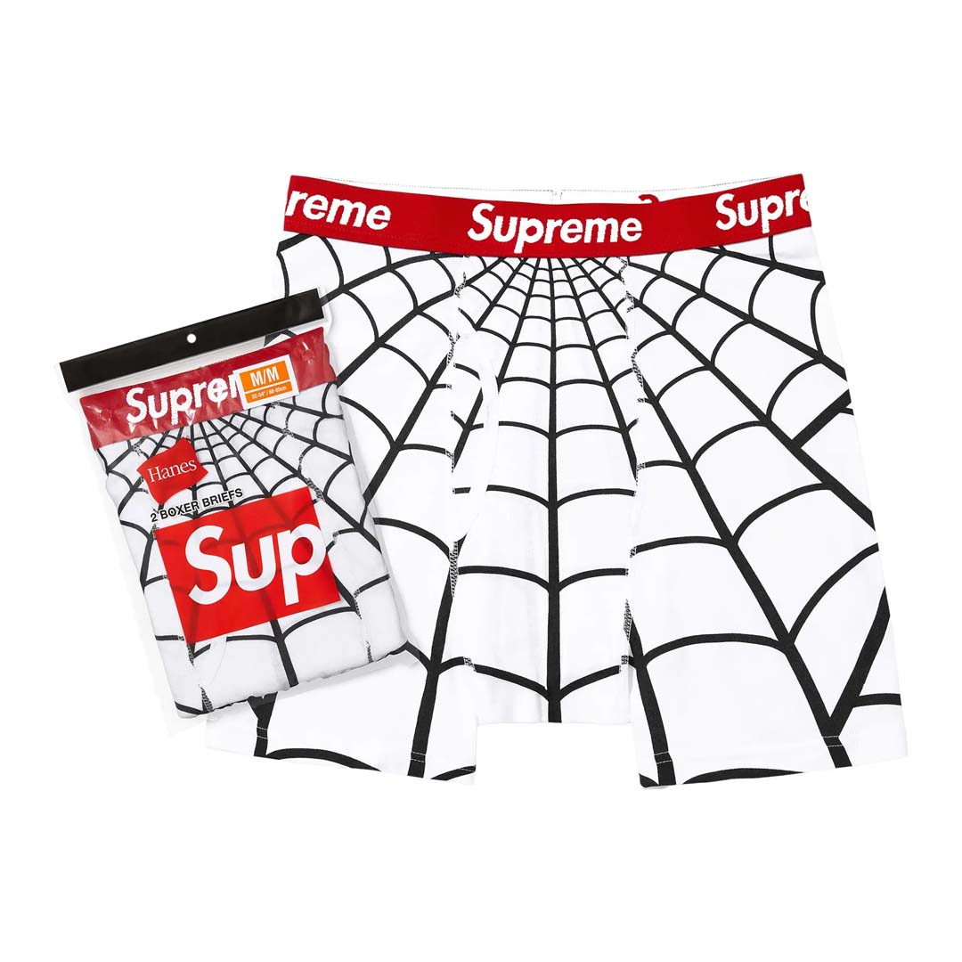 Supreme x Hanes Spider-Man Boxer Briefs (2 Pack) 'White' by Supreme - NWAHYPE No.1 for streetwear Accessories in USA