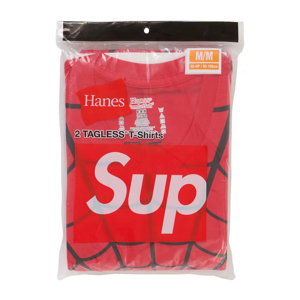 Supreme x Hanes Spider-Man Tagless Tees (2 Pack) 'Red' by Supreme - NWAHYPE No.1 for streetwear T-Shirts in USA