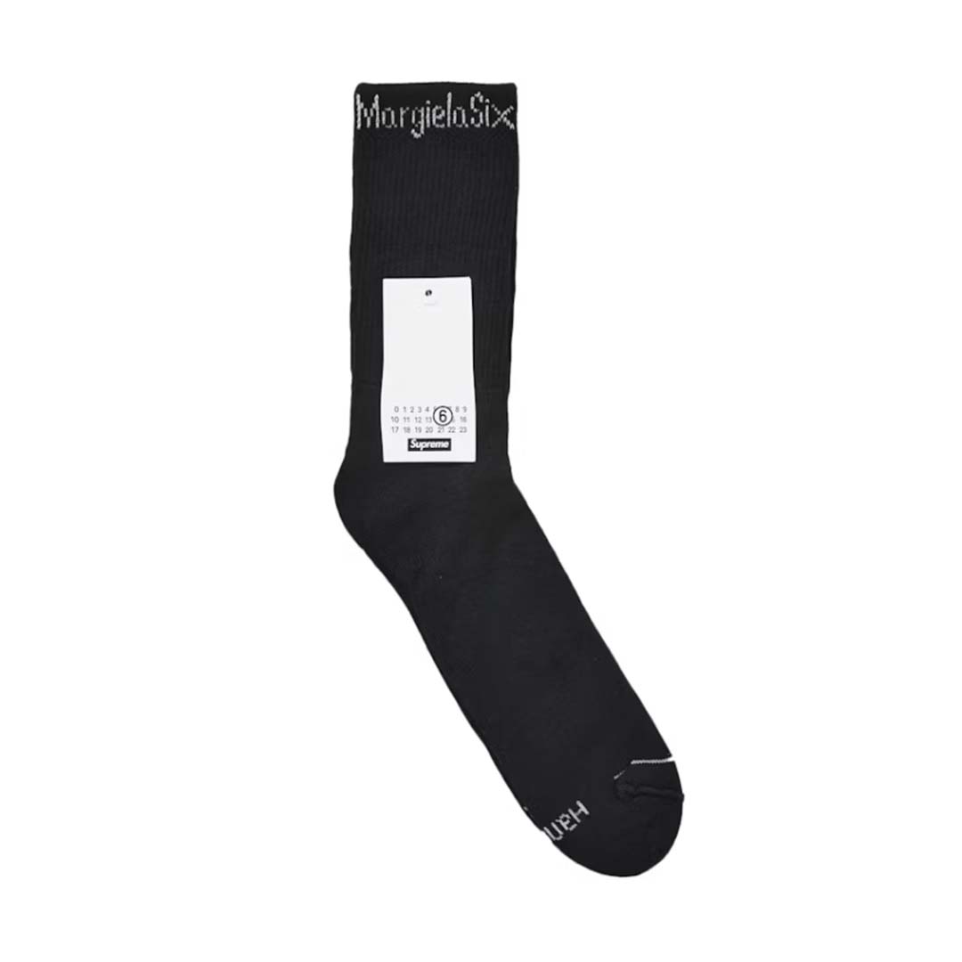 Supreme x MM6 Maison Margiela x Hanes Crew Socks (1 Pack) 'Black' by Supreme - NWAHype No.1 for streetwear Accessories in USA