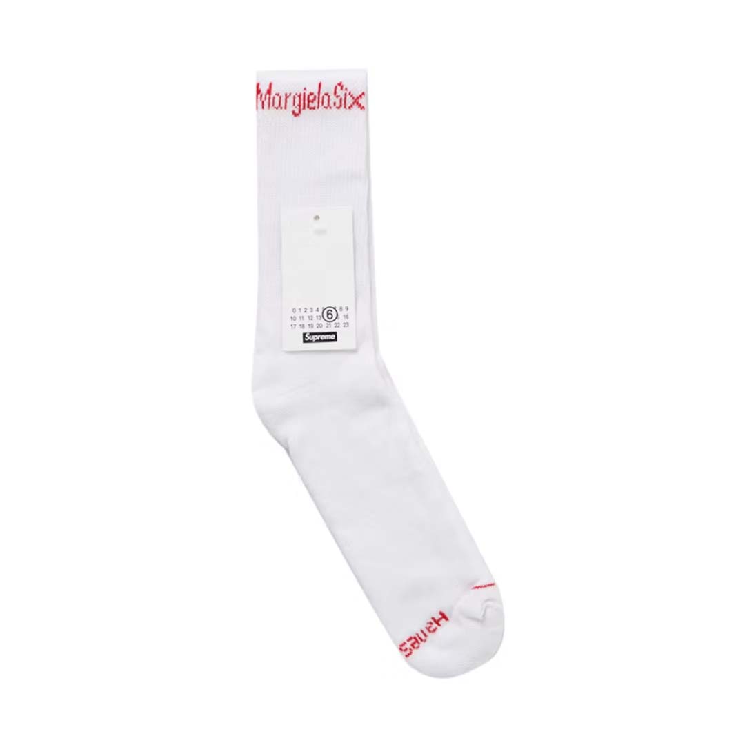 Supreme x MM6 Maison Margiela x Hanes Crew Socks (1 Pack) 'White' by Supreme - NWAHype No.1 for streetwear Accessories in USA