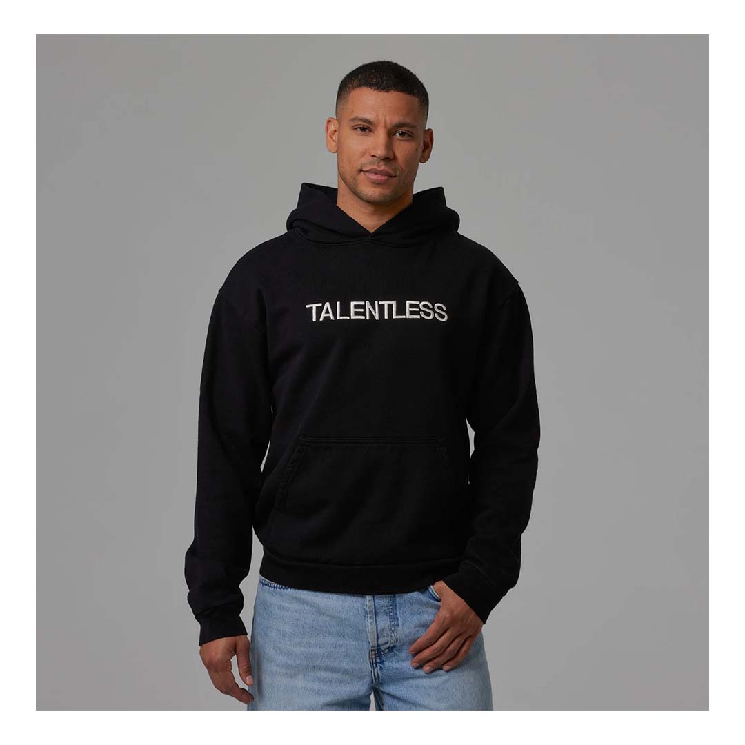 Talentless Heavyweight Circle Logo Embroidered Hoodie Black Bone by Talentless - NWAHype 1 for streetwear Hoodies in USA